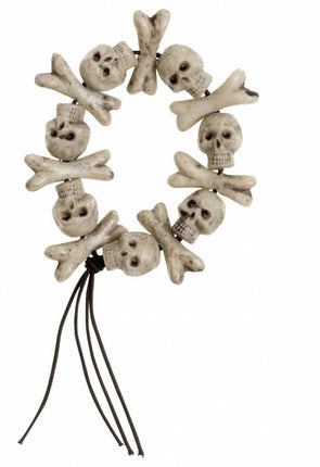 Carnavalsaccessoires: Armband met botten en schedels