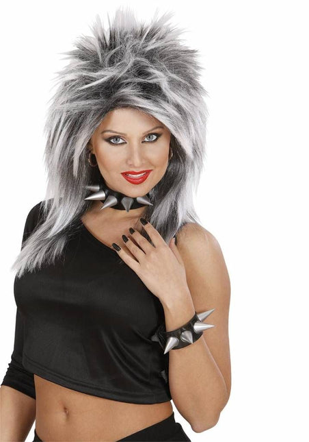 Carnavalsaccessoires: Spijker halsband en spijker armband