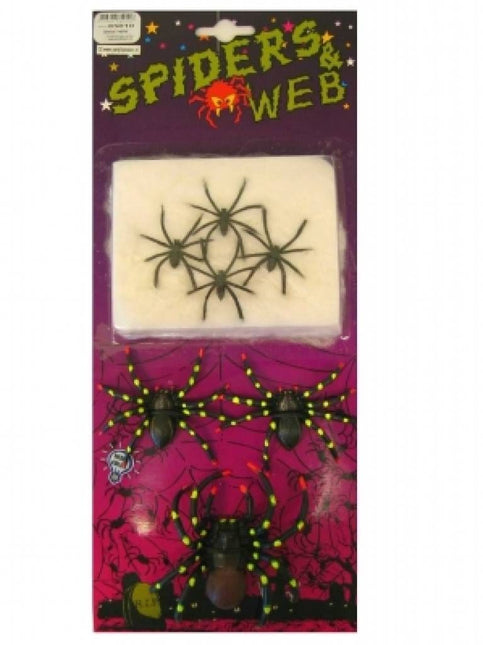 Griezelaccessoires: Spinnen in web