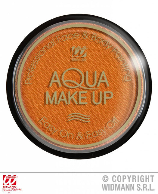 Halloweenaccessoires aqua make-up metalic 15g oranje