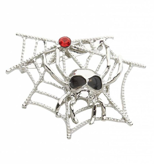 Halloweenaccessoires broche spinneweb met spinnen