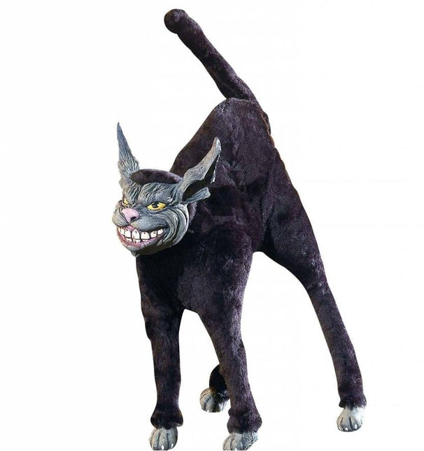 Halloweenaccessoires: Buigbare zwarte kat 28 cm