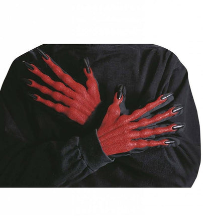 Halloweenaccessoires: Duivel handschoenen