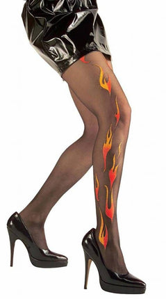 Halloweenaccessoires: Duivel panty hot-flame
