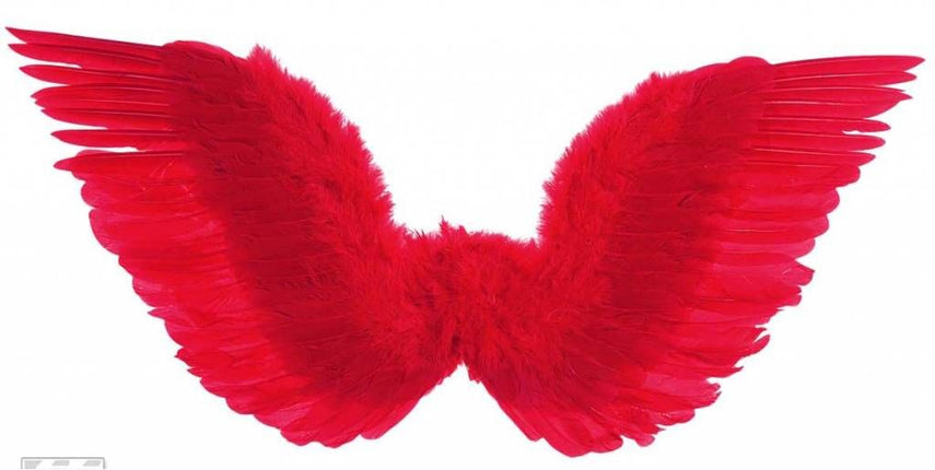 Halloweenaccessoires gevederde vleugels rood 86x31