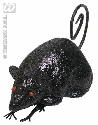 Halloweenaccessoires glitter muis 12cm
