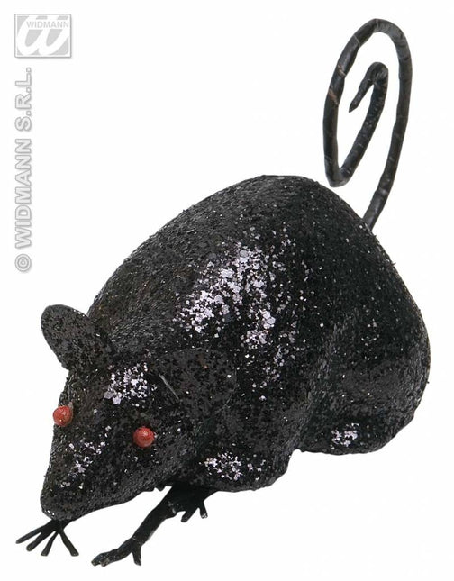 Halloweenaccessoires glitter muis 12cm