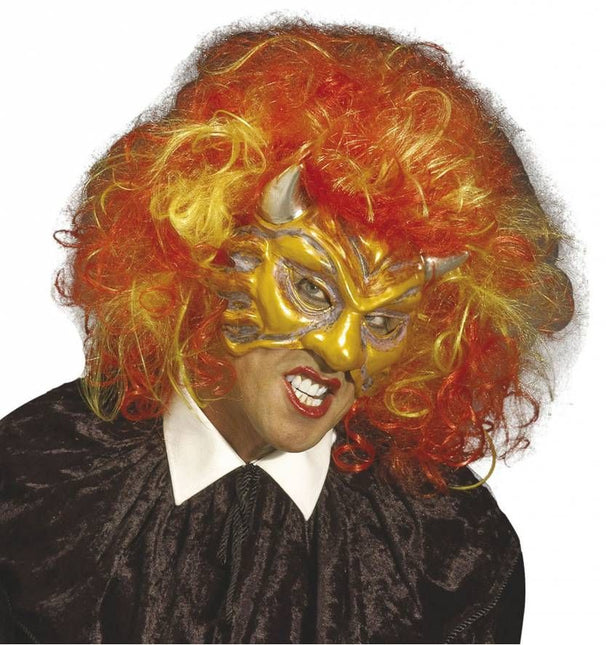 Halloweenaccessoires glitter oogmasker duivel van pvc