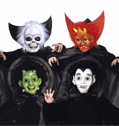 Halloweenaccessoires halloweenmasker kind met cape en kraag