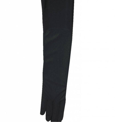 Halloweenaccessoires handschoenen satijn zwart 60cm