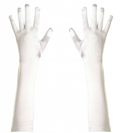 Halloweenaccessoires handschoenen spandex wit