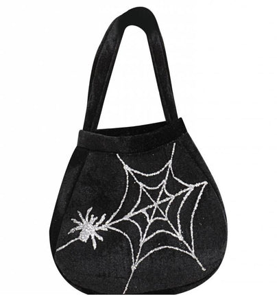 Halloweenaccessoires: Heksen handtas met spinnen