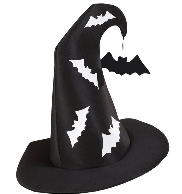 Halloweenaccessoires heksenhoed met vleermuizen