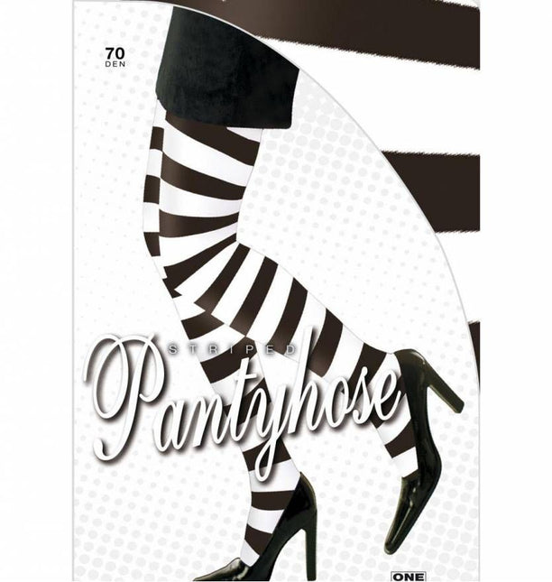 Halloweenaccessoires: Heksenpanty zwart/wit