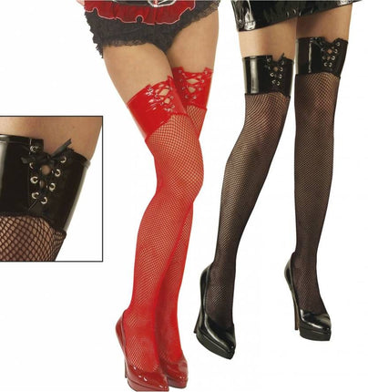 Halloweenaccessoires hoge kouse vinyl zwart of rood