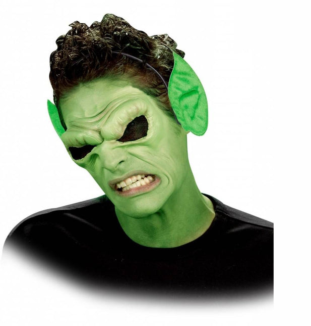 Halloweenaccessoires hoofdband met puntoren kleur groen