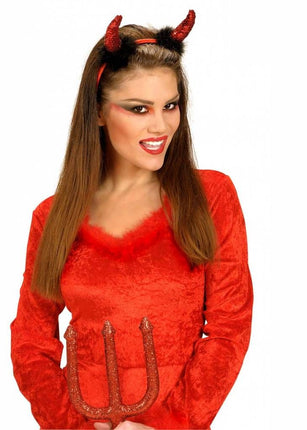 Halloweenaccessoires: Hoorntjes glitter met Marabou