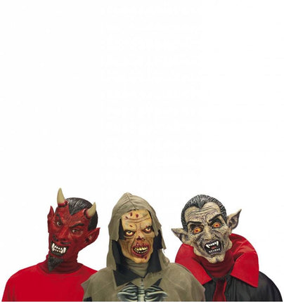 Halloweenaccessoires kindermasker horror duivel/vampier/zombie