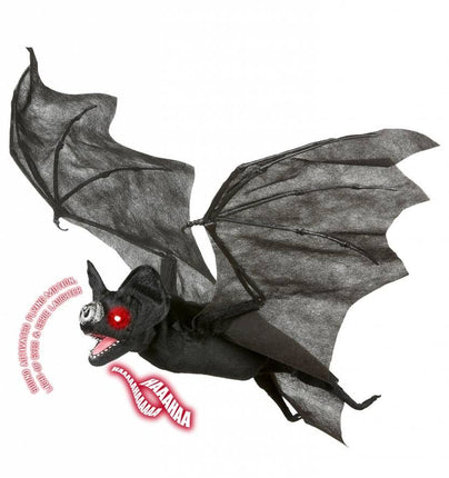 Halloweenaccessoires luxe vleermuis met bewegende vleugelslicht en geluid