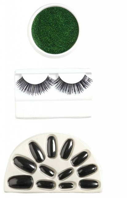 Halloweenaccessoires make-up set groen
