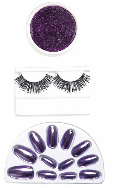 Halloweenaccessoires make-up set paars