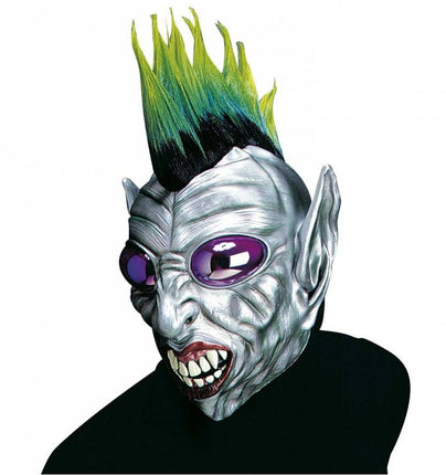 Halloweenaccessoires masker boze geest met bolle ogen en kam