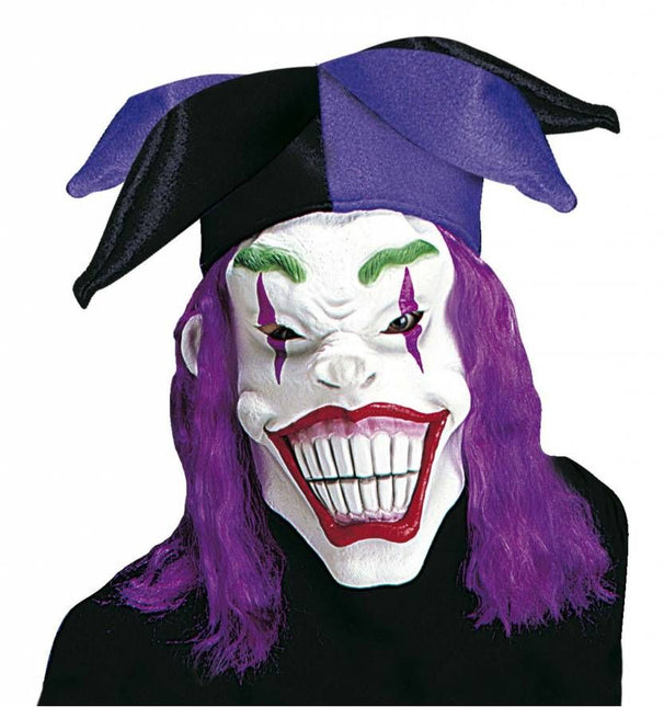 Halloweenaccessoires masker joker met haar en hoed