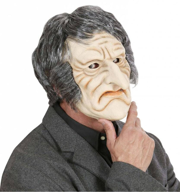 Halloweenaccessoires masker latex/schuim enge oude man met haar