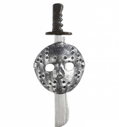 Halloweenaccessoires masker met machette 56cm