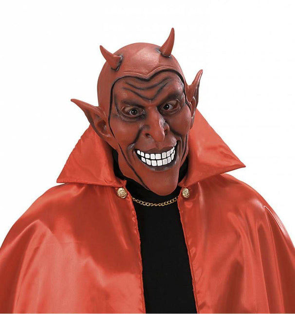 Halloweenaccessoires masker rode lachende duivel