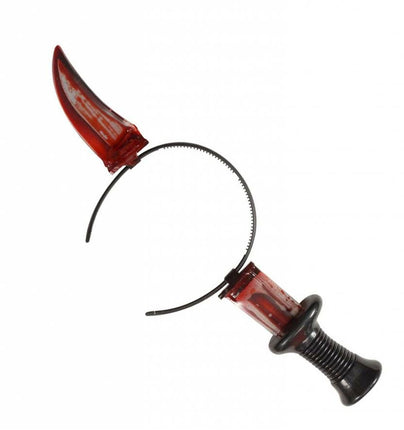 Halloweenaccessoires mes door hoofd met bloed
