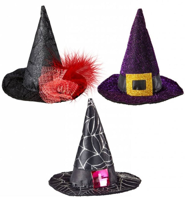 Halloweenaccessoires mini heksenhoed