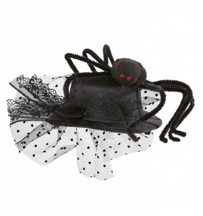 Halloweenaccessoires mini hoge hoed met spin