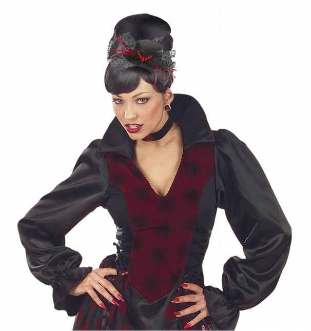 Halloweenaccessoires mini hoge hoed vleermuis