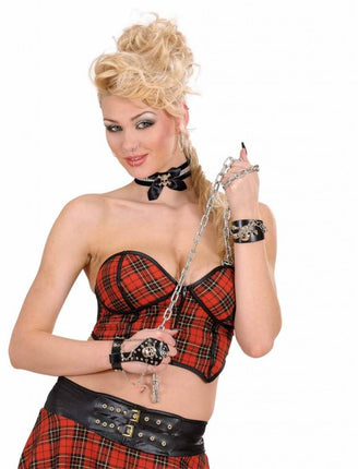 Halloweenaccessoires nekband strass + schedel