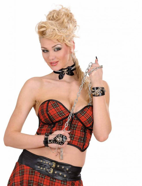 Halloweenaccessoires nekband strass + schedel