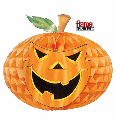 Halloweenaccessoires neon decoratie pompoen 52cm brandveilig