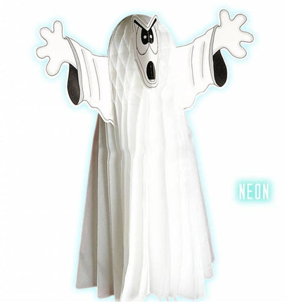 Halloweenaccessoires neon jumbo decoratie geest76cm