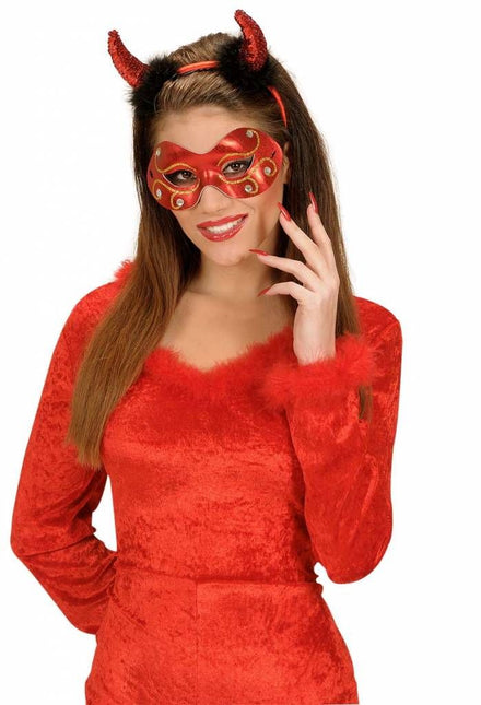 Halloweenaccessoires oogmasker metalic juwelen