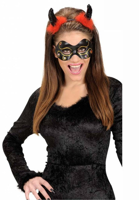 Halloweenaccessoires oogmasker metalic juwelen