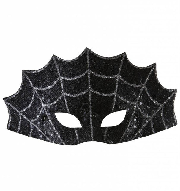 Halloweenaccessoires oogmasker spinneweb