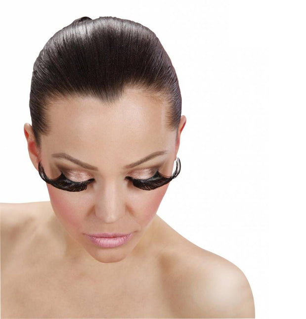 Halloweenaccessoires oogwimperszwart extra lang