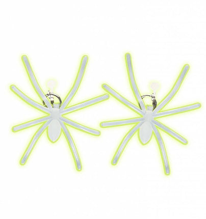 Halloweenaccessoires oorringen spin lichtgevend in donker