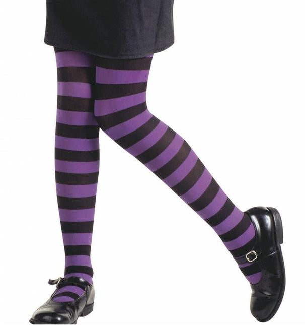 Halloweenaccessoires panty voor kinderen gestreept