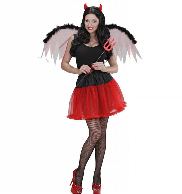 Halloweenaccessoires petticoat zwart met rood