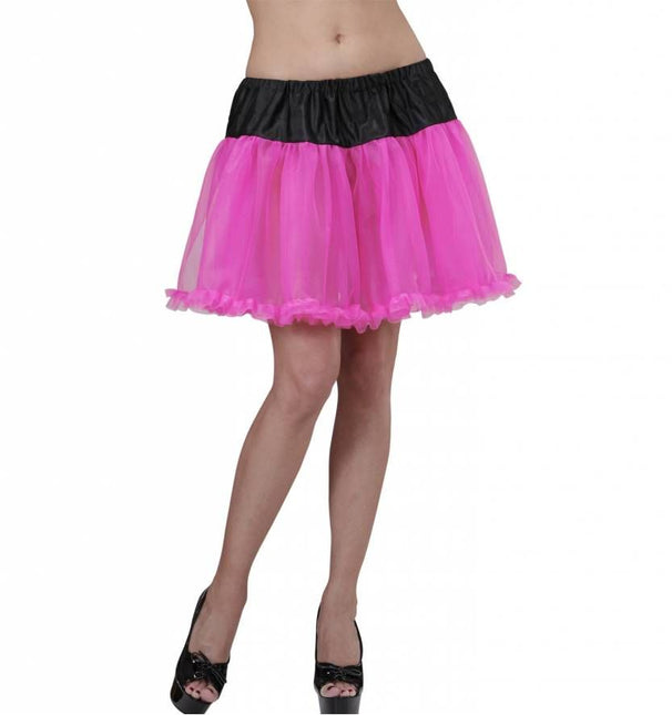 Halloweenaccessoires petticoat zwart met roze tule