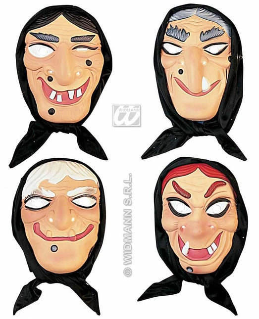 Halloweenaccessoires plastic maskerheks met doek