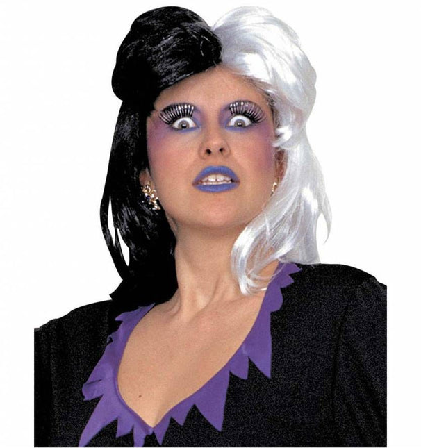 Halloweenaccessoires: Pruik Black & White