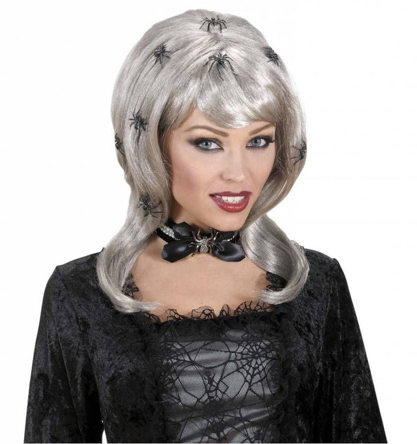 Halloweenaccessoires: Pruik Spiderlady