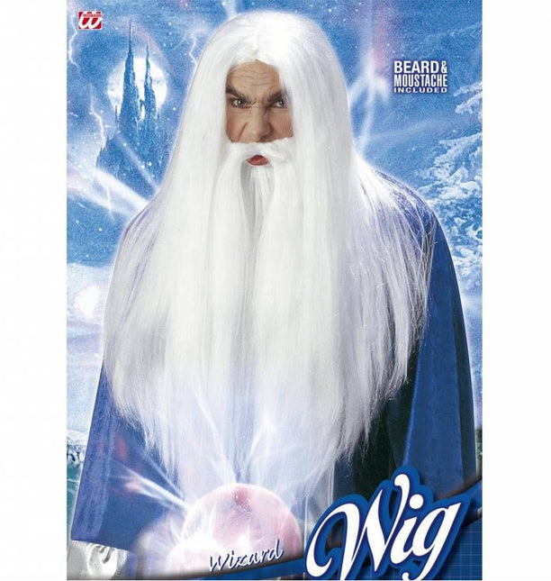 Halloweenaccessoires: Pruik Tovenaar